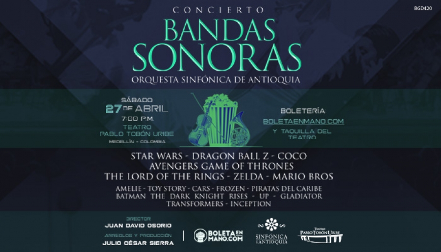 Vuelven las mejores Bandas Sonoras del cine al Teatro Pablo Tobón Uribe